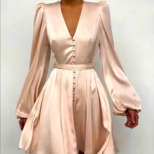 Button Satin Dress